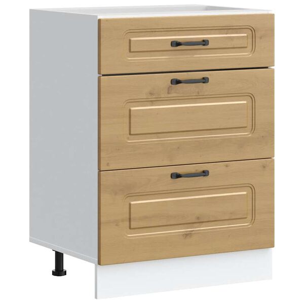 vidaXL Keitti&ouml;n pohjakaappi Kalmar k&auml;sity&ouml;l&auml;inen tammi suunniteltu puu