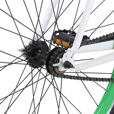 vidaXL Polkupyörä vaihteeton vihreä ja valkoinen 700c 51 cm