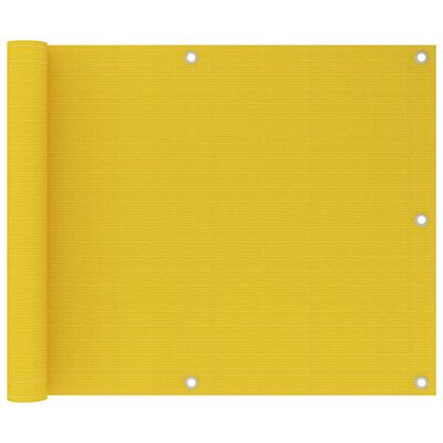 vidaXL Parvekkeen suoja keltainen 75x600 cm HDPE