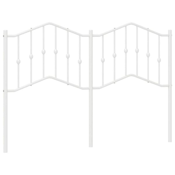 vidaXL Metallinen sängynpääty valkoinen 135 cm