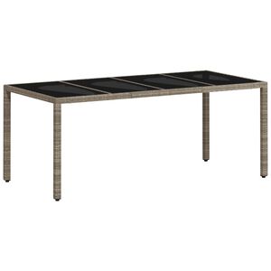 vidaXL Puutarhap&ouml;yt&auml; lasip&ouml;yt&auml;levy v.harmaa 190x90x75 cm polyrottinki
