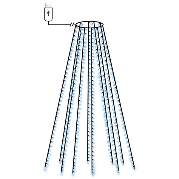 vidaXL Joulukuusen valoverkko 400 LED-valoa sininen 400 cm
