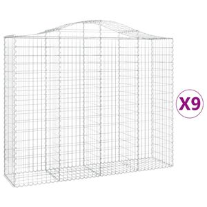 vidaXL Kaarevat kivikorit 9 kpl 200x50x160/180 cm galvanoitu rauta