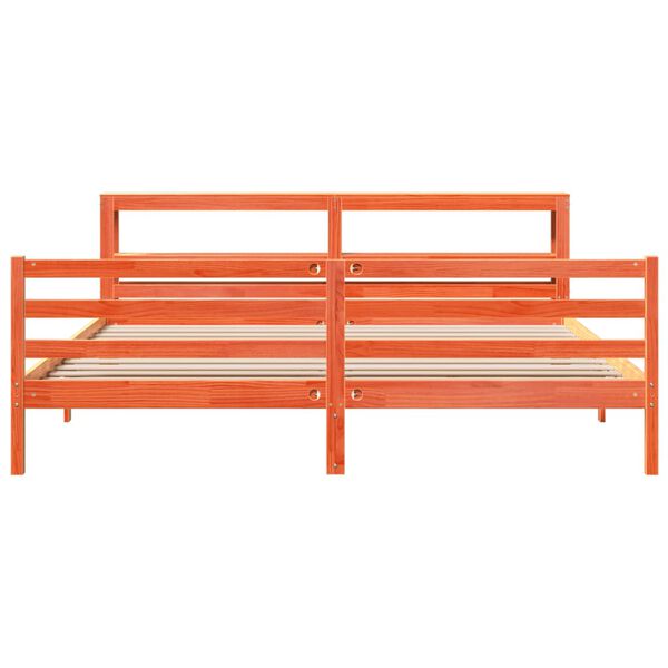 vidaXL S&auml;ngynrunko ilman patjaa vahanruskea 180x200 cm t&auml;ysi m&auml;nty