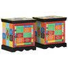 vidaXL Y&ouml;p&ouml;yt&auml;kaappi 2 kpl Moniv&auml;rinen 40x35x45 cm Massiivipuu Mango
