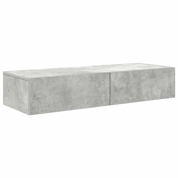 vidaXL Sein&auml;hylly laatikoilla betoninharmaa 100x36x19 cm tekninen puu