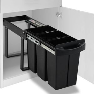 vidaXL Keitti&ouml;kaapin ulosvedett&auml;v&auml; roskakori Soft-Close 36 l
