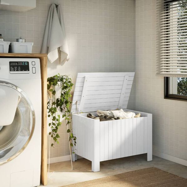 vidaXL S&auml;ilytyslaatikko kannella RANA valk. 80x49x54 cm t&auml;ysi m&auml;nty