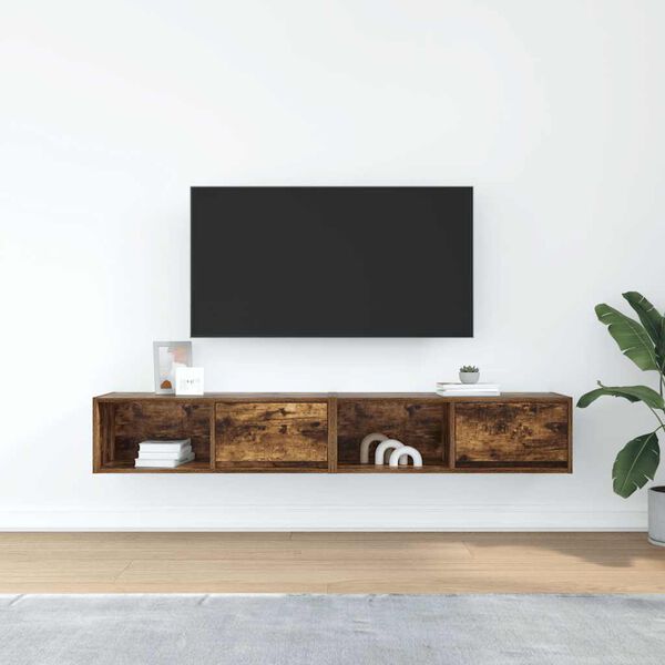 vidaXL TV-sein&auml;kaappi 2 kpl savutammi 80x31x25,5 cm tekninen puu