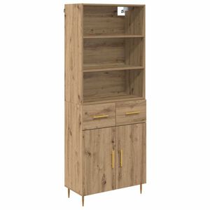 vidaXL Korkea kaappi Artisan tammi 69,5 x 34 x 180 cm Tekninen puu