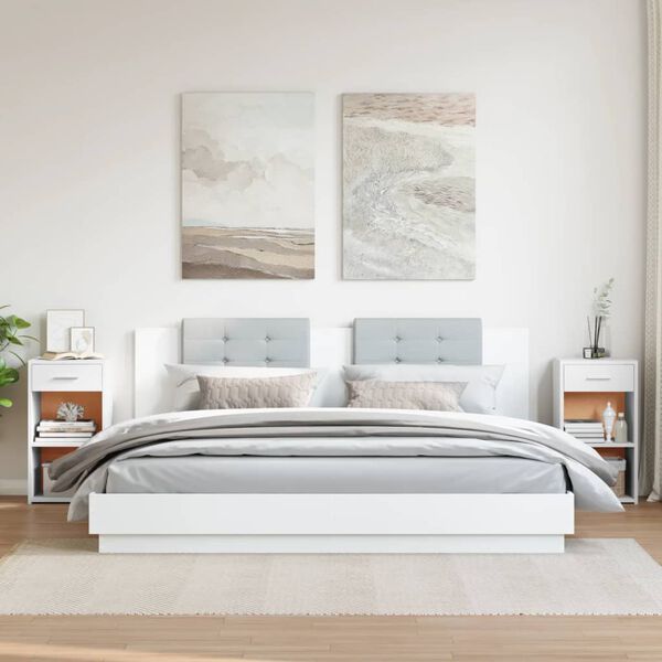 vidaXL Y&ouml;p&ouml;yd&auml;t 2 kpl valkoinen 35x34x65 cm tekninen puu