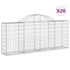 vidaXL Kaarevat kivikorit 20 kpl 200x30x80/100 cm galvanoitu rauta