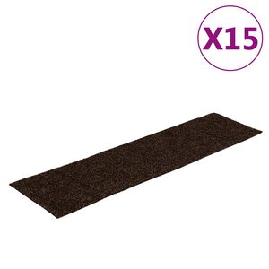 vidaXL Porrasmatot itseliimautuvat 15 kpl 76x20 cm ruskea suorakaiteen muotoinen