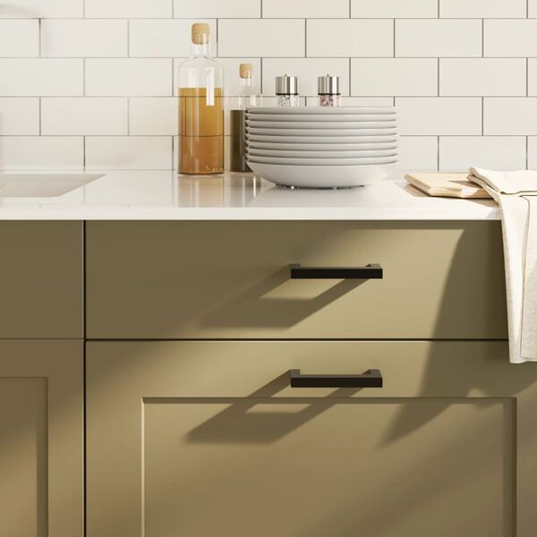 vidaXL Kaapin kahvat 10 kpl musta 96 mm ruostumaton teräs