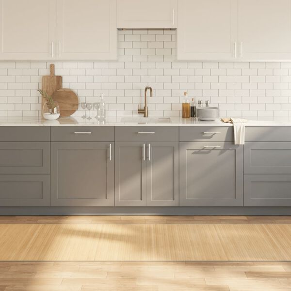 vidaXL Matto suorakaide vaalea luonnollinen 80x500 cm bambu