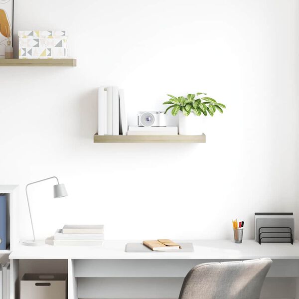 vidaXL Kelluva sein&auml;hylly tammi 60x23,5x3,8 cm MDF