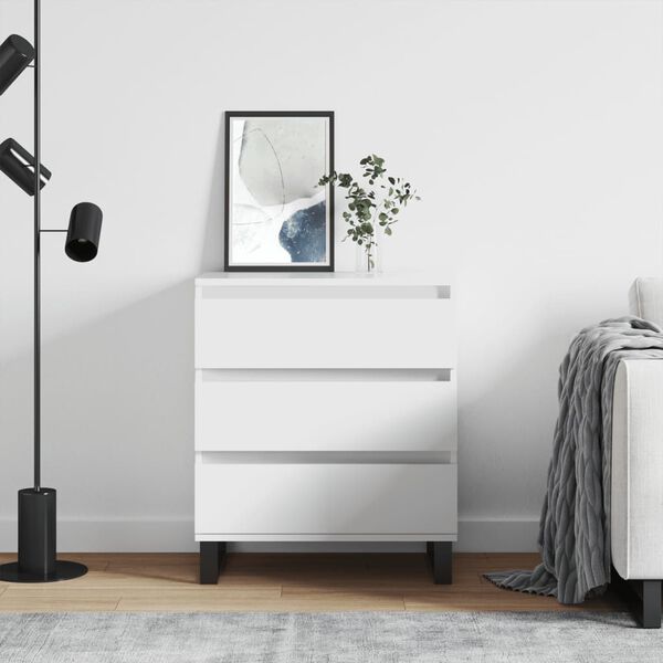 vidaXL Senkki valkoinen 60x35x70 cm tekninen puu