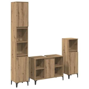 vidaXL Kylpyhuonekalustesetti ovella 3 pcs Artisan tammi Tekninen puu