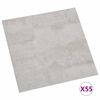 vidaXL Lattialankut 55 pcs Vaaleanharmaa 5,11 m&sup2; Polyvinyylikloridi