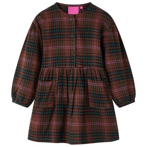Lasten pitk&auml;hihainen mekko konjakki 92