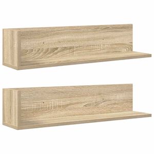 vidaXL Sein&auml;hyllyt 2 kpl Sonoma Oak 75x16,5x16,5 cm Engineered Wood