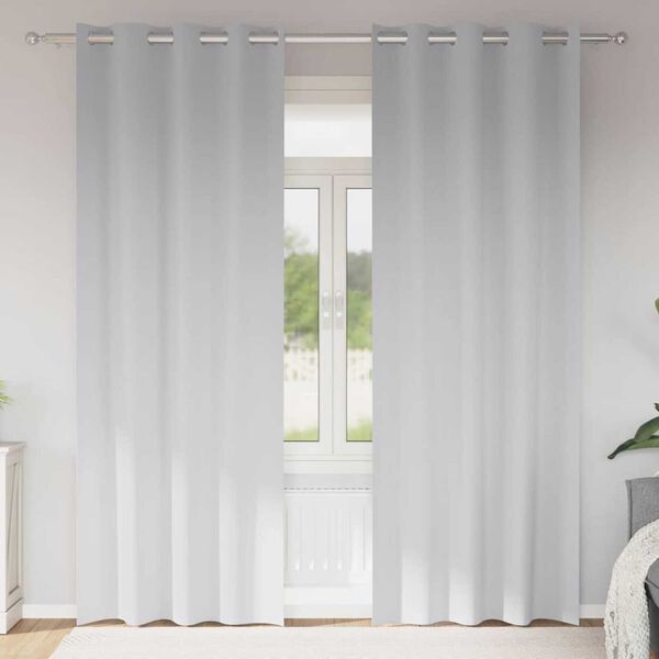vidaXL Piment&auml;v&auml; verho renkailla 2 pcs Vaalea harmaa 260 x 140 cm