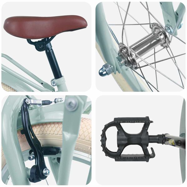 vidaXL Lastenpy&ouml;r&auml; 18 Tuumaa 5-7-vuotiaille Vaalean vihre&auml;