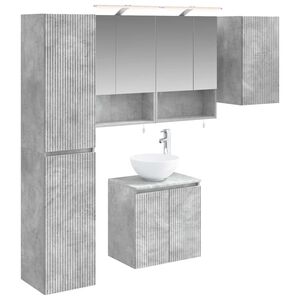 vidaXL Kylpyhuoneen kaappisetti 5 pcs Betoninharmaa 50 x 14,5 x 70 cm
