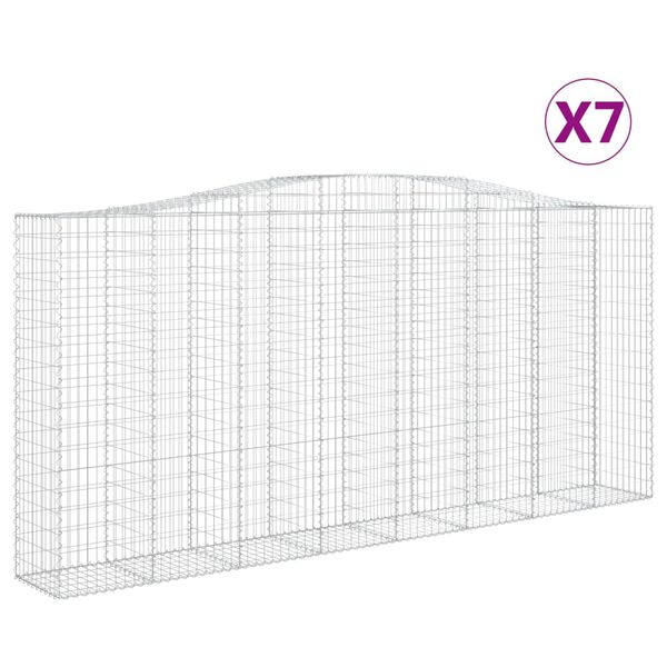 vidaXL Kaarevat kivikorit 7 kpl 400x50x180/200 cm galvanoitu rauta
