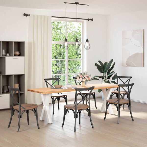 vidaXL Ruokap&ouml;yd&auml;n jalat X-muotoiset 2 kpl valkoinen 50x(72-73) cm ter&auml;s