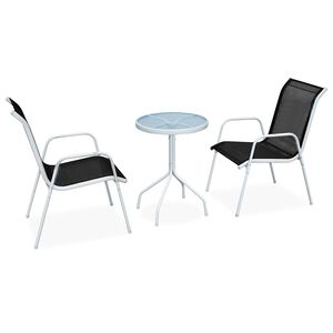 vidaXL 3-osainen Bistrosarja Ter&auml;s musta