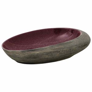vidaXL Pesuallas ty&ouml;tasolle liila/harmaa ovaali 59x40x14 cm keraaminen