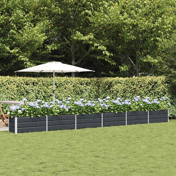 vidaXL Kukkalaatikko Antrasiitti 480 x 50 x 45 cm Galvanoitu ter&auml;s