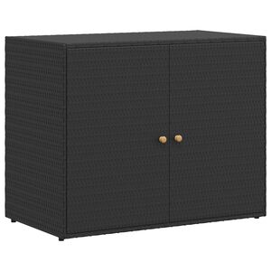 vidaXL Puutarhan s&auml;ilytyskaappi musta 100x55,5x80 cm polyrottinki