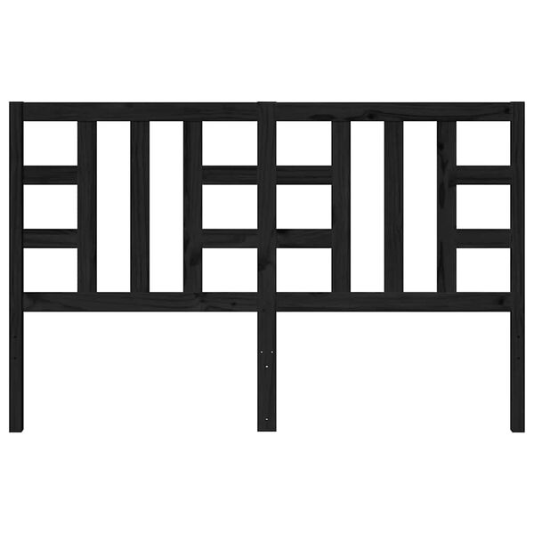 vidaXL Sängynpääty musta 146x4x100 cm täysi mänty