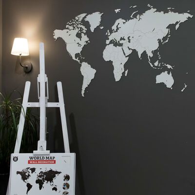 MiMi Innovations Puinen maailmankarttakoriste Luxury valk. 130x78 cm
