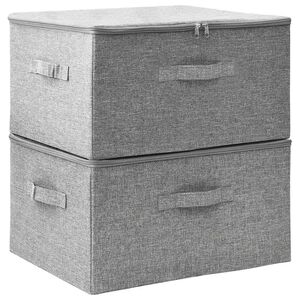 vidaXL S&auml;ilytyslaatikot 2 kpl kangas 43x34x23 cm harmaa