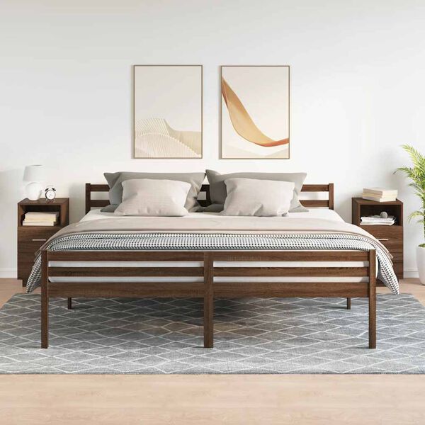 vidaXL Yöpöytäkaapit 2 kpl 2 laatikolla ruskea tammi 36x36x68 cm