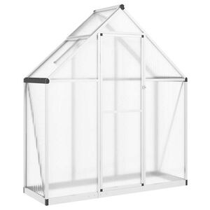 vidaXL Kasvihuone pohjarungolla hopea 169x58x195 cm alumiini