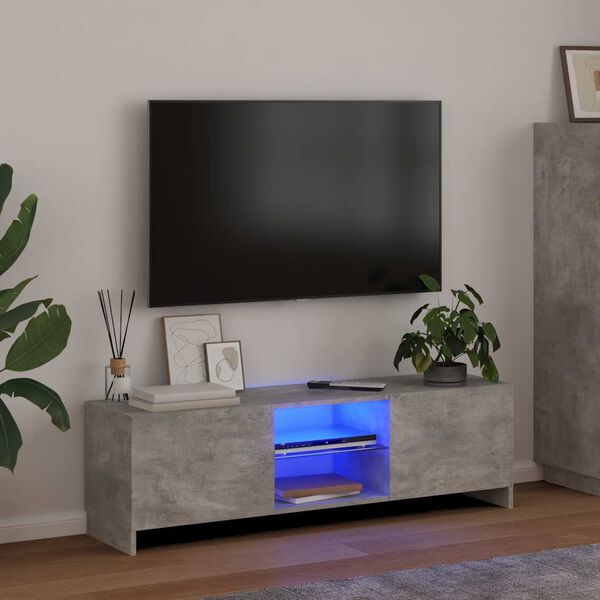 vidaXL TV-taso LED-valoilla betoninharmaa 120x30x36 cm