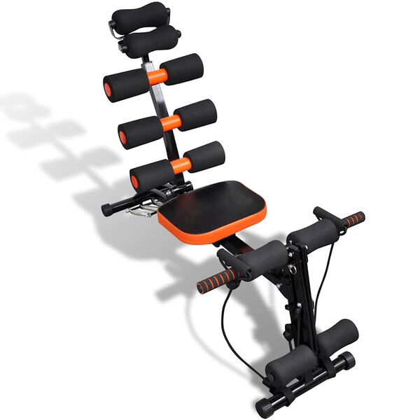 vidaXL L-muotoinen vatsatoneri Musta ja oranssi 117 x 34 x 96 cm Teräs