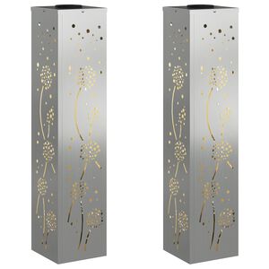 vidaXL Aurinko LED-polkuvalo 2 kpl L&auml;mpim&auml;n Valkoinen 18 x 18 x 80 cm