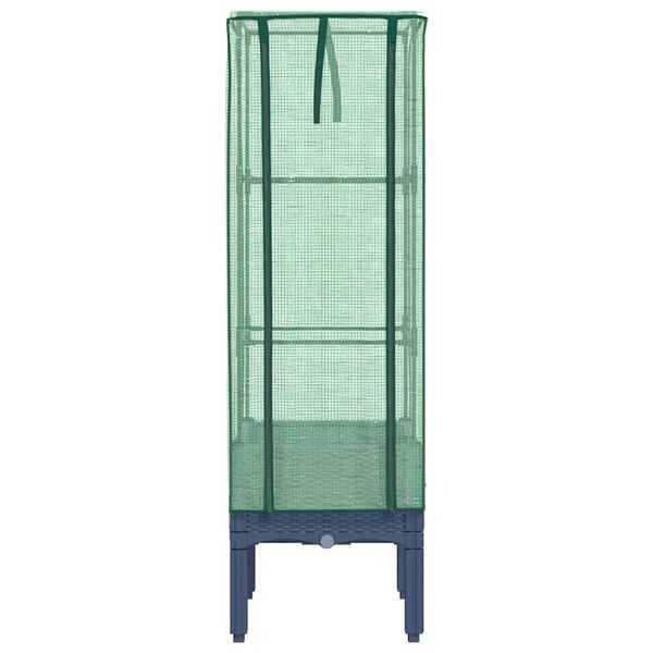 vidaXL Kukkalaatikko kasvihuonepeitteell&auml; rottinkityyli 40x40x140 cm