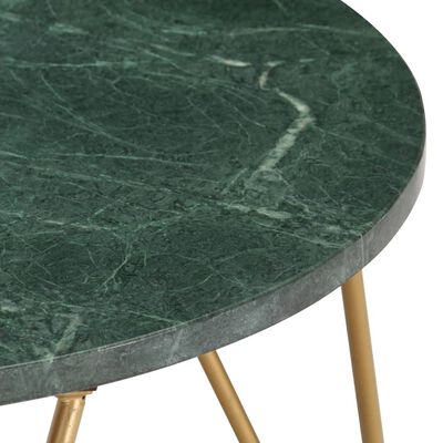 vidaXL Sohvapöytä vihreä 65x65x42 cm aito kivi marmorikuviolla