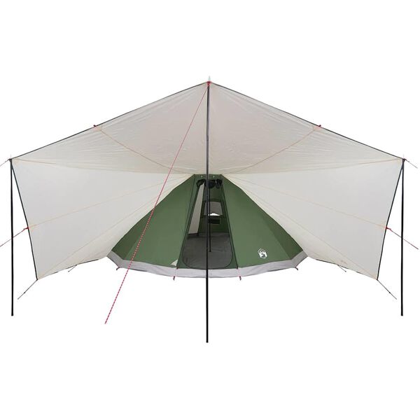vidaXL Perhe Tipi Teltta katolla Vihreä ja beige 510 x 690 x 330 cm