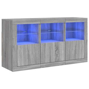vidaXL Senkki LED-valoilla harmaa Sonoma 123x37x67 cm