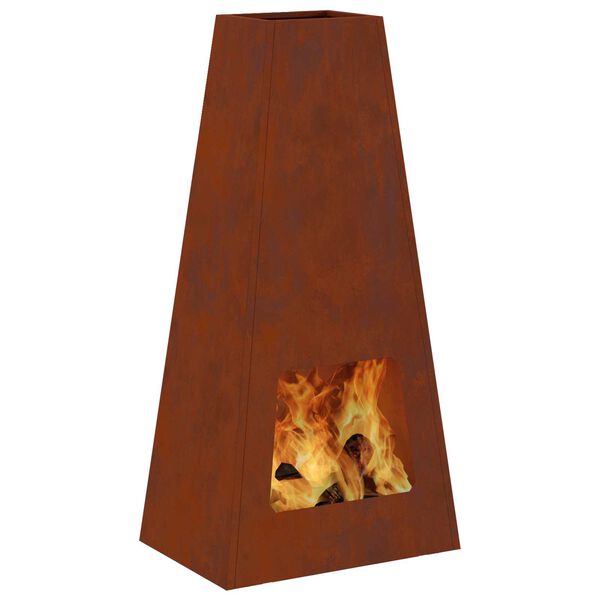 vidaXL Tulisija Ruskea Koko 50 x 35 x 100 cm Kulunut Ter&auml;s