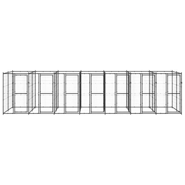 vidaXL Koiran ulkohäkki teräs 16,94 m²