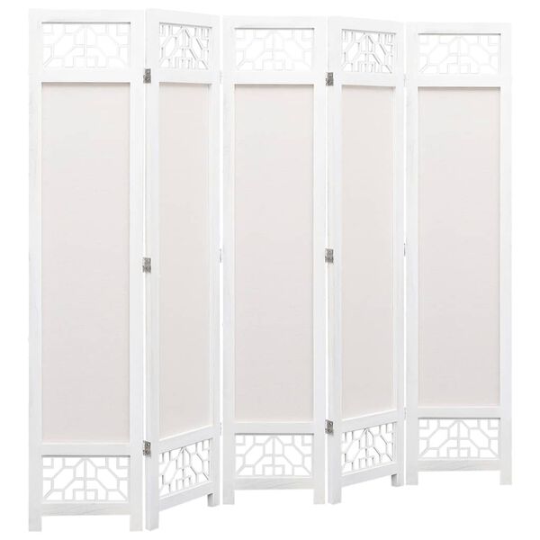 vidaXL 5-paneelinen tilanjakaja kerma 175x165 cm kangas