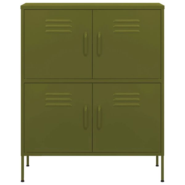 vidaXL Varastokaappi oliivinvihreä 80x35x101,5 cm teräs